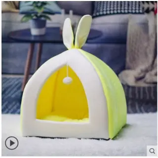 Cat House Cat House Villa Cat Bed Small Dog Kennel [Yellow-XL]