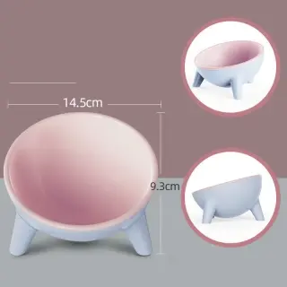 Cat Dog Bowl With Stand Pet Feeding Food Bowls [Pink]
