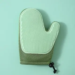 Comb 2-in-1 Floating Hair Removal Pet Gloves [Green]