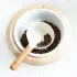 Pet Food Spoon With Bamboo Handle [White-M]
