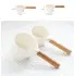 Pet Food Spoon With Bamboo Handle [White-M]