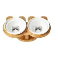 Ceramic Pet Products Cat Bowl [Grey Cat]