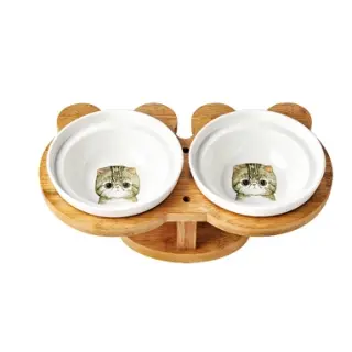 Ceramic Pet Products Cat Bowl [Flat faced cat]