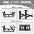 Dog Feeder Bowls Adjustable Raised Stand [Black]