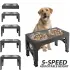 Dog Feeder Bowls Adjustable Raised Stand [Black]