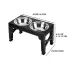 Dog Feeder Bowls Adjustable Raised Stand [Black]
