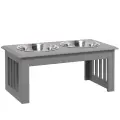 Raised Dog Feeding Bowls With Stand Grey [Medium]
