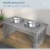 Raised Dog Feeding Bowls With Stand Grey [Medium]