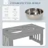 Raised Dog Feeding Bowls With Stand Grey [Small]
