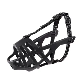 Breathable Basket Dog Muzzle For Large Breeds [Black-XL]