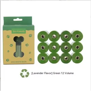 Fragrance Degradable Poop Bag [Boxed 12 Rolls-Army Green]