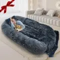 Queen Bed Pet Plush Sofa [Dark Gray With Blanket-5XL]