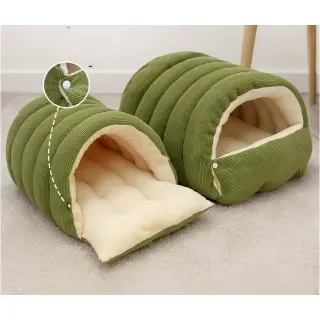 Removable And Washable Closed Cat House Nest [Large Size-Light Green]