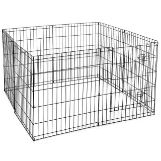 Foldable Pet Fence Partition Gate Dog Cage Enclosure [24 inch 61×61cm×6 pcs]
