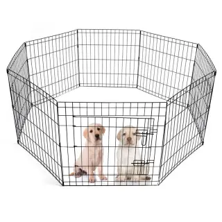 Foldable Pet Fence Partition Gate Dog Cage Enclosure [42 inch 106.5×61cm×8 pcs]