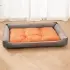 Oxford Fabric Waterproof Dog Bed Color-block [Light Gray-S]