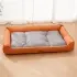 Oxford Fabric Waterproof Dog Bed Color-block [Light Gray-M]