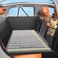 Car Pet Rear Seat Cushion Mat [Light Gray-130x63CM-Square Grid]