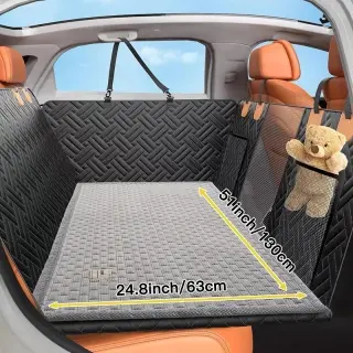 Car Pet Rear Seat Cushion Mat [Light Gray-130x63CM-Brick]